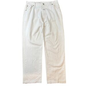 Vintage Hugo Boss Baggy Wide Leg Jeans Cream Denim Mens 36x30 Luxury 90s Y2K